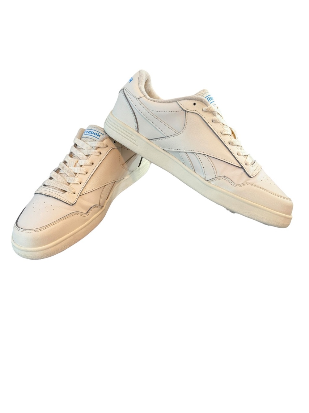 Reebok Club C Style Sneakers Cream White Blue Logo Size 10 Men - Picture 10 of 12